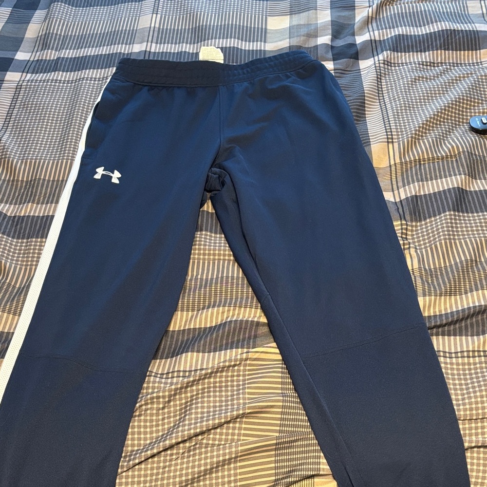Under Armour Kids Blue Joggers with White Stripe